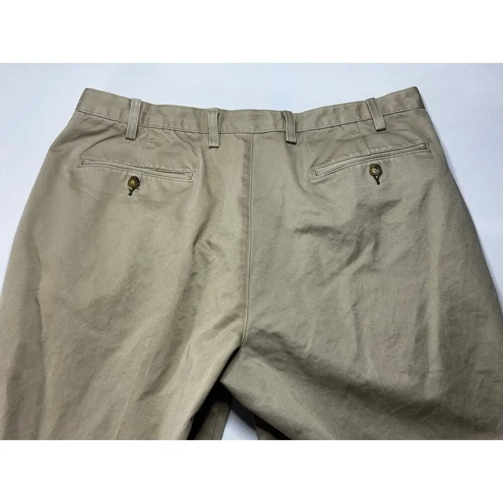 Orvis Men's Flat Front Straight Leg Khaki Chino Pants - Size 38x28.5 - Picture 4 of 6